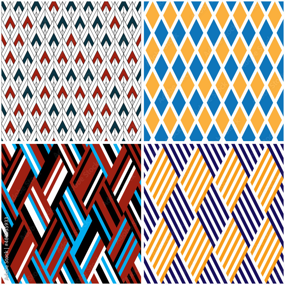 Poster 4 different vector patterns in the same package(eps). one pattern is paid and 3 are free (white divi