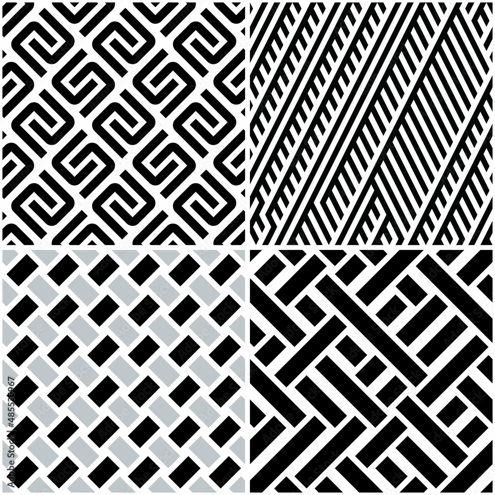 Poster 4 different vector patterns in the same package(eps). one pattern is paid and 3 are free (white divi