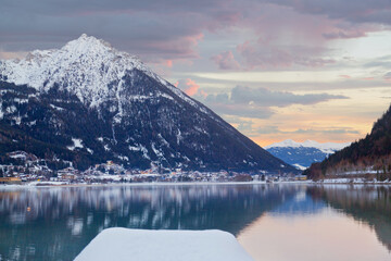 Achensee in Tirol im Winter, österreichische Alpen, Österreich