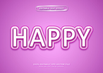 Cute happy text editable effect