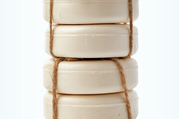 Close up of hygiene toilet soap isolated on white background