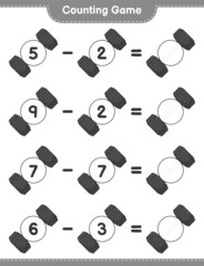 Fototapeta na wymiar Count and match, count the number of Dumbbell and match with the right numbers. Educational children game, printable worksheet, vector illustration