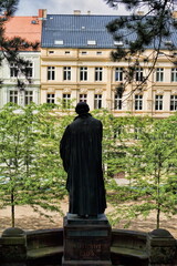 görlitz, deutschland - statue von martin luther am lutherplatz