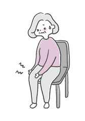 ひざ関節痛に悩むシニア女性
