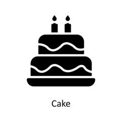 Cake vector Solid Icon Design illustration. Home Improvements Symbol on White background EPS 10 File