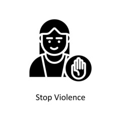 Stop Violence vector Solid Icon Design illustration. Home Improvements Symbol on White background EPS 10 File
