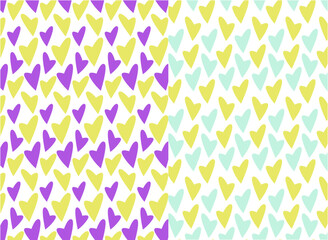 two bright patterns with hearts