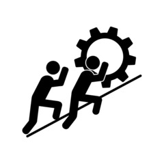 Teamwork glyph icon, development and business, partnership sign vector graphics, a solid pattern on a white background, eps 10.