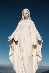 Virgin Mary staue in Monte Faito, Naples, Italy.