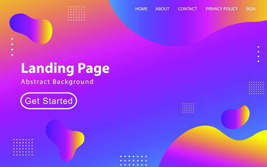 Abstract liquid landing page or web template