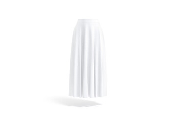 Blank white women maxi skirt mockup, front view