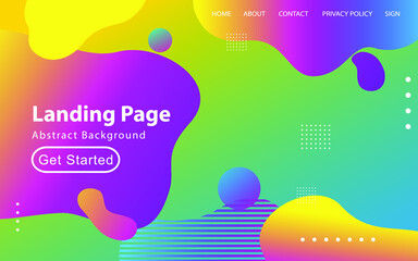 Abstract liquid landing page or web template