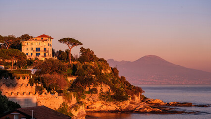 Beautiful luxury villa in Naples, Italy. Italian architecture.
