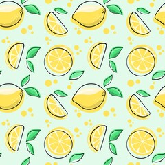 A pattern with lemons in a trendy style. Ready-made design for various items. The illustration is hand-drawn with live lines.