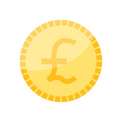 Pound sterling currency symbol coin.