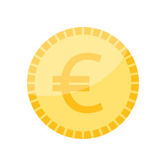 Euro currency symbol coin .