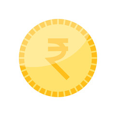 Indian rupee currency symbol coin.