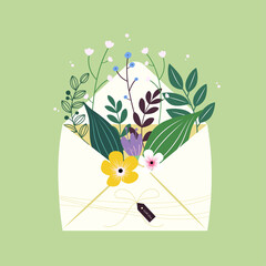 Sprinf flower composition in envelope