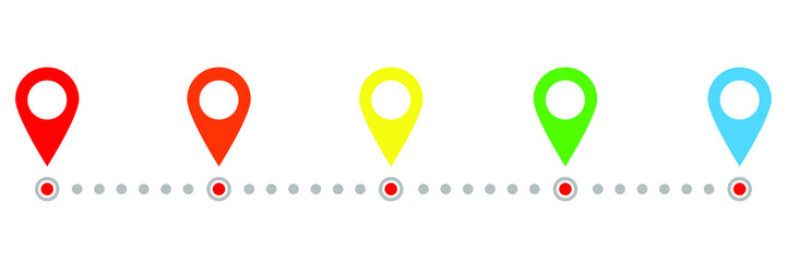 Set of bright 3D map marker. Map pin colorful icons. Vector illustration.design pointers, infographic template
