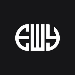 EWY letter logo design on black background. EWY creative initials letter logo concept. EWY letter design.
