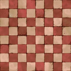 Cartoon cracked floor tiles. Ground wall tiles background, ancient old mosaic