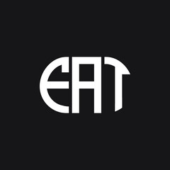 FAT letter logo design on black background. FAT creative initials letter logo concept. FAT letter design.
