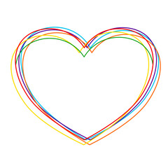 Vector illustration with words “love” in LGBT colors