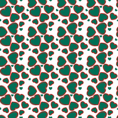 Vector seamless love symbol pattern, with stylish hearts