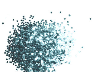 Background with blue glittering stars sparkle on white for your design