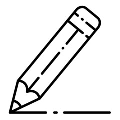 Pencil Writes Flat Icon Isolated On White Background