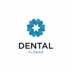 Tooth Teeth and Flower Dentist Dentistry Dental logo design