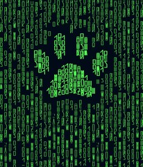 Sci-fi. Cyberpunk. Digital cat paw.