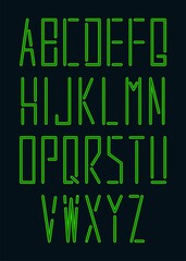 Cyberpunk. English alphabet.