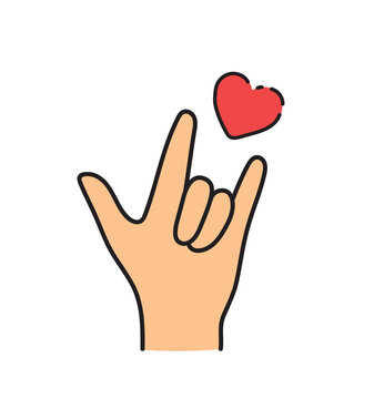 I Love You language hand sign icon