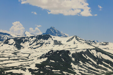 Snow Capped Mountain Peaks in Gilgit Baltistan Highlands, Pakistan