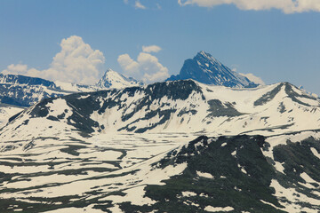 Snow Capped Mountain Peaks in Gilgit Baltistan Highlands, Pakistan