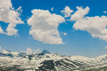 Tableaux ronds sur aluminium brossé K2 Snow Capped Mountain Peaks in Gilgit Baltistan Highlands, Pakistan