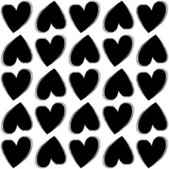 Vector seamless love symbol pattern, with stylish hearts