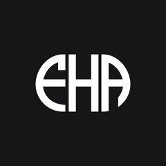 FHA letter logo design on black background. FHA creative initials letter logo concept. FHA letter design.
