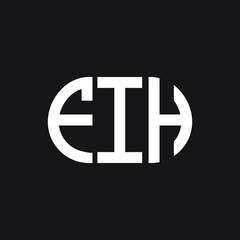 FIH letter logo design on black background. FIH creative initials letter logo concept. FIH letter design.