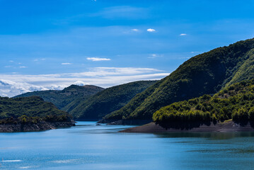 Obraz premium Beautiful natural lake in the foreground, Serbia
