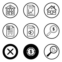 Circles Flat Icon Set Isolated On White Background