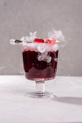 St Valentines party mocktails, strawberry iced drinks. Selective focus.
