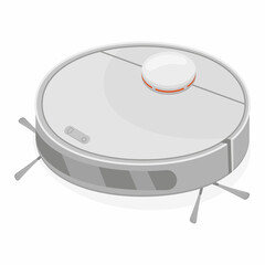 Robot vacuum cleaner for cleaning the room, color vector isolated illustration