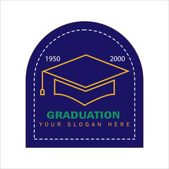 The Best Graduation Logo - New Trend  Logo Design Template. Education Logo.