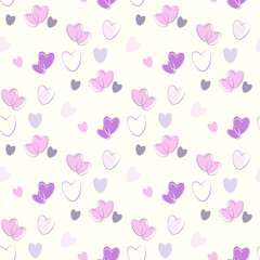 gentle seamless pattern with hearts pastel colors © Olga