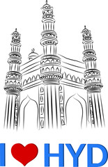 Charminar vector illustration a famous monument of Hyderabad