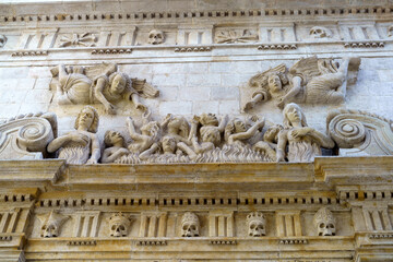 Bitonto, historic city  in Apulia. Detail of church