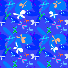 Seamless vector pattern with green leaves