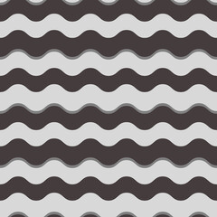 Gray and black wavy lines. Seamless pattern wallpaper.